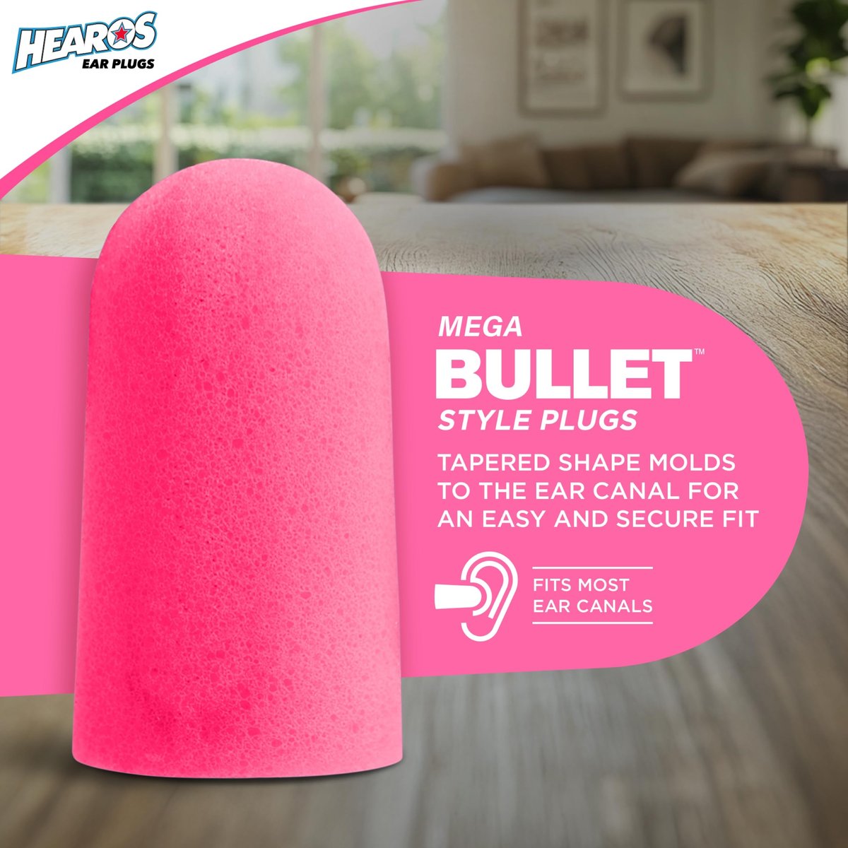HEAROS Sleep Pretty in Pink – 56 Paar Ohrstöpsel, NRR 32, PU-Schaum, Petite-Größe, Rosa (5600)