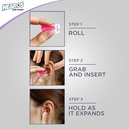 HEAROS Sleep Pretty in Pink – 56 Paar Ohrstöpsel, NRR 32, PU-Schaum, Petite-Größe, Rosa (5600)