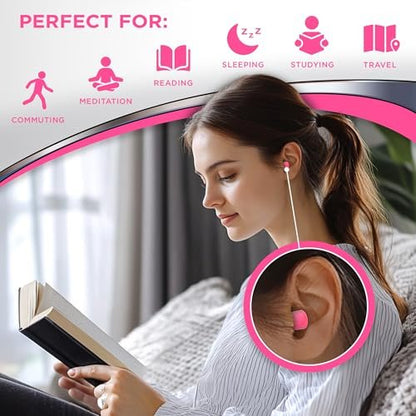 HEAROS Sleep Pretty in Pink – 56 Paar Ohrstöpsel, NRR 32, PU-Schaum, Petite-Größe, Rosa (5600)