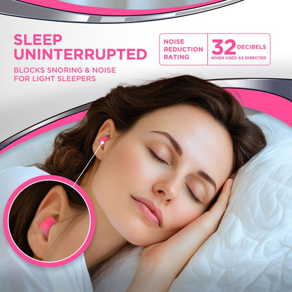 HEAROS Sleep Pretty in Pink – 56 Paar Ohrstöpsel, NRR 32, PU-Schaum, Petite-Größe, Rosa (5600)