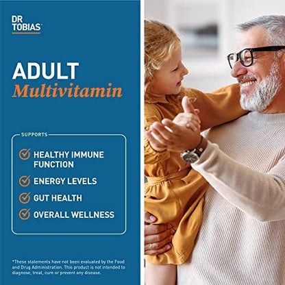 Dr. Tobias Erwachsene Multivitamine für Frauen & Männer – Immunstärkende Vitamine aus 42 Früchten, Gemüse, plus Probiotika, vegane Multivitamine für Männer & Frauen – Nicht-GVO (90 Tabletten, 30 Portionen)
