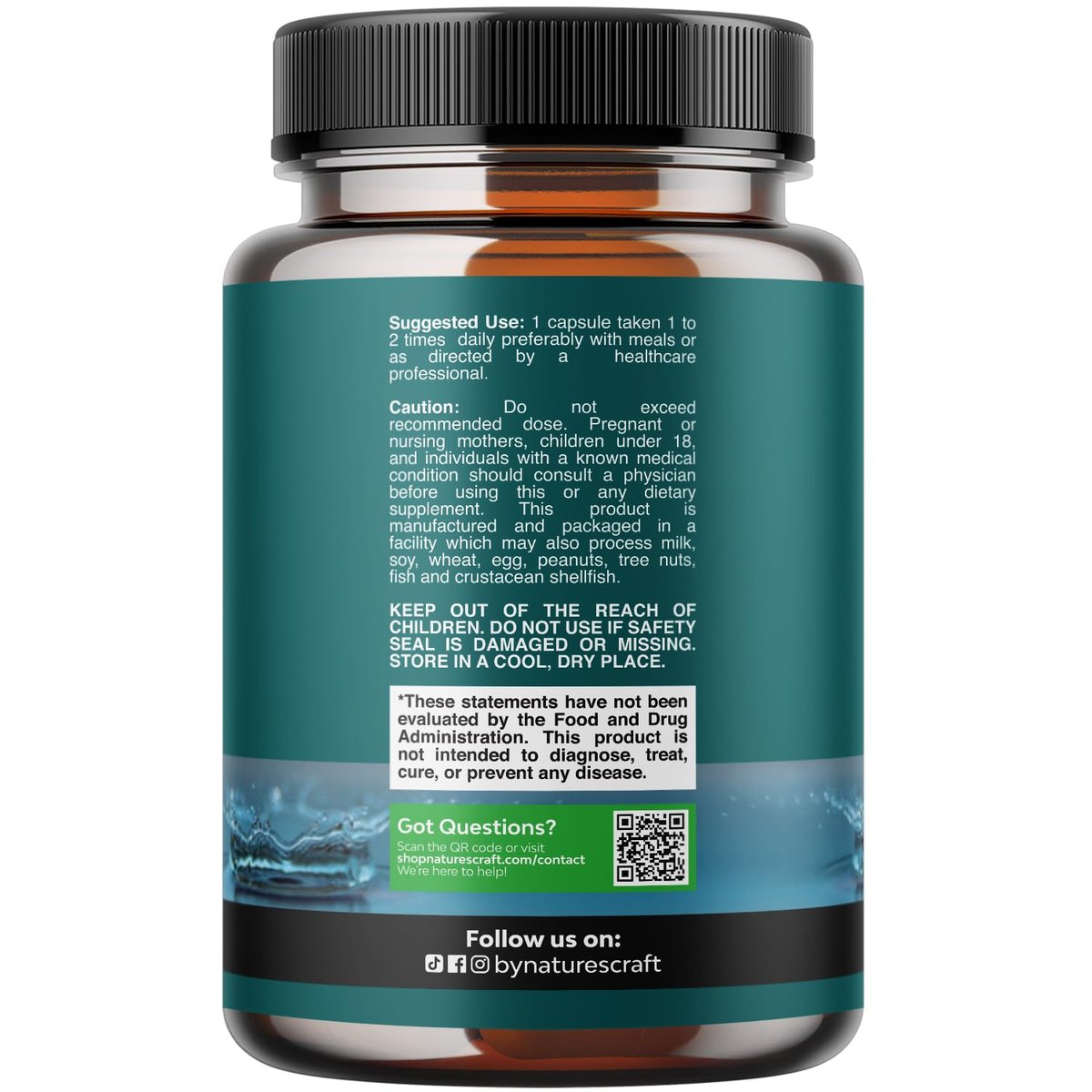 Water Away Herbal Diuretikum Kapseln Hochdosiert – Flüssigkeitsretention Ergänzung mit Löwenzahnblattextrakt & Grüntee für Blähungen Linderung für Frauen & Männer – Kapseln gegen Bein- & Fußschwellungen – 60 Stück