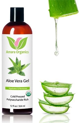 Bio Aloe Vera Gel für Haut, Gesicht, Körper & After Sun Pflege - USDA zertifiziert, 355 ml