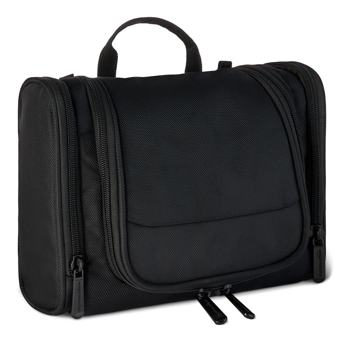 Geräumige Kulturbeutel zum Aufhängen – Reise-Dopp-Kit mit mehreren Fächern, langlebiges 1680D-Polyester, große Kapazität, kompaktes Design, Schwarz
