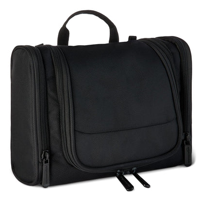 Geräumige Kulturbeutel zum Aufhängen – Reise-Dopp-Kit mit mehreren Fächern, langlebiges 1680D-Polyester, große Kapazität, kompaktes Design, Schwarz