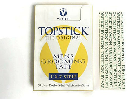 Vapon Topstick 1" x 3" Gerade Streifen T150, 50 Stück für Haarteile und Perücken