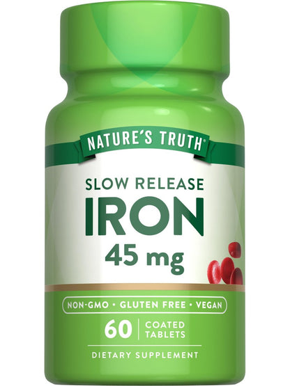 Nature's Truth Eisenpräparat | 45 mg | 60 Tabletten | Eisensulfat | Nicht-GVO & Glutenfrei Vitamin für Männer und Frauen