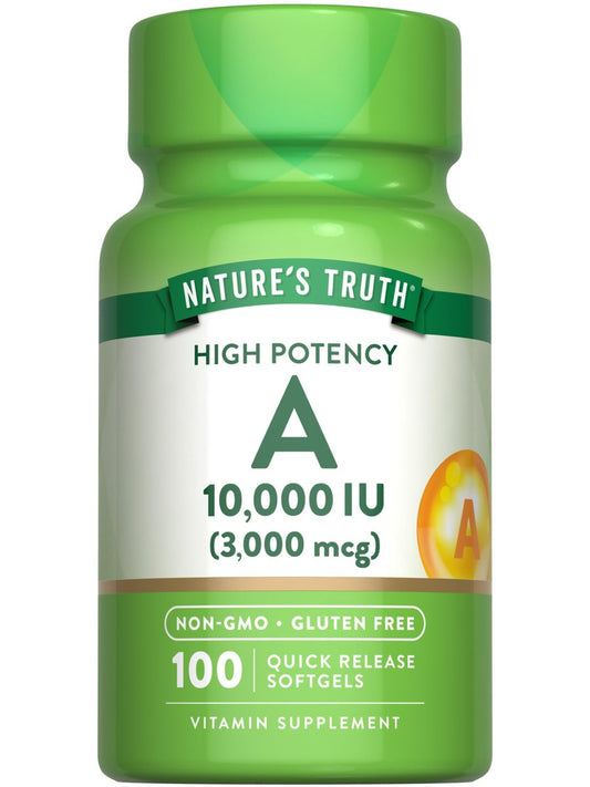 Nature's Truth Vitamin A 10.000 IE Weichkapseln | 100 Stück | Nicht-GVO & glutenfrei