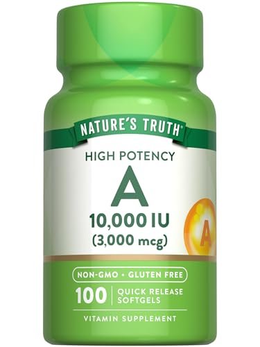 Nature's Truth Vitamin A 10.000 IE Weichkapseln | 100 Stück | Nicht-GVO & glutenfrei
