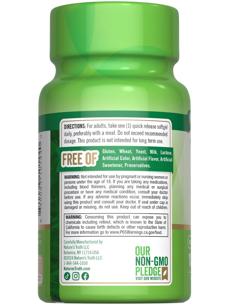Nature's Truth Vitamin A 10.000 IE Weichkapseln | 100 Stück | Nicht-GVO & glutenfrei