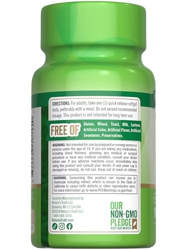 Nature's Truth Vitamin A 10.000 IE Weichkapseln | 100 Stück | Nicht-GVO & glutenfrei