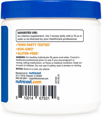 Nutricost L-Carnitin-Tartrat Pulver (100 g) – 1 g pro Portion, 100 Portionen