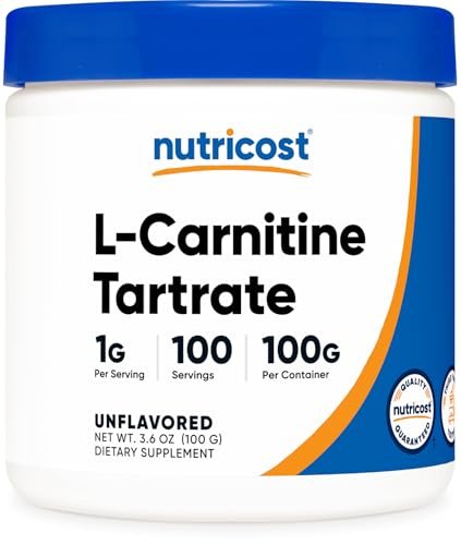 Nutricost L-Carnitin-Tartrat Pulver (100 g) – 1 g pro Portion, 100 Portionen