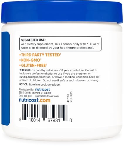 Nutricost L-Carnitin-Tartrat Pulver (100 g) – 1 g pro Portion, 100 Portionen