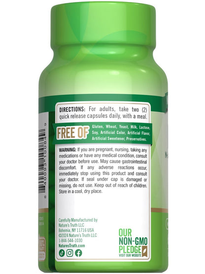 Nature's Truth NAC Supplement | N-Acetylcystein | Freie Form Aminosäure | 1200 mg | 60 Kapseln | Non-GMO und Glutenfrei