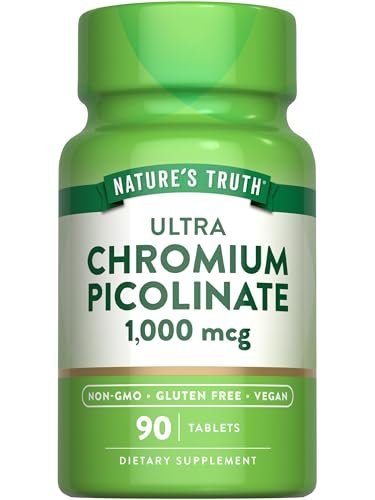 Nature's Truth Ultra Chrompicolinat 1000mcg | 90 Tabletten | Vegan, Nicht-GMO & Glutenfrei