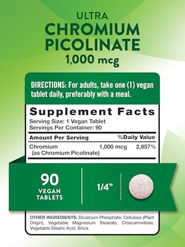 Nature's Truth Ultra Chrompicolinat 1000mcg | 90 Tabletten | Vegan, Nicht-GMO & Glutenfrei