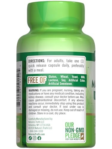 Nature's Truth Triple Magnesium Complex – 100 Kapseln mit 420 mg Magnesiumoxid, -citrat & -aspartat – Non-GMO & glutenfrei
