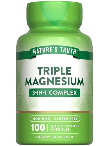 Nature's Truth Triple Magnesium Complex – 100 Kapseln mit 420 mg Magnesiumoxid, -citrat & -aspartat – Non-GMO & glutenfrei