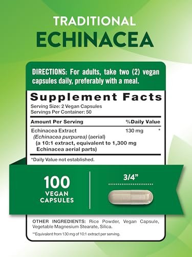 Nature's Truth Echinacea-Extrakt Kapseln | 100 Stück | Non-GMO & Glutenfrei