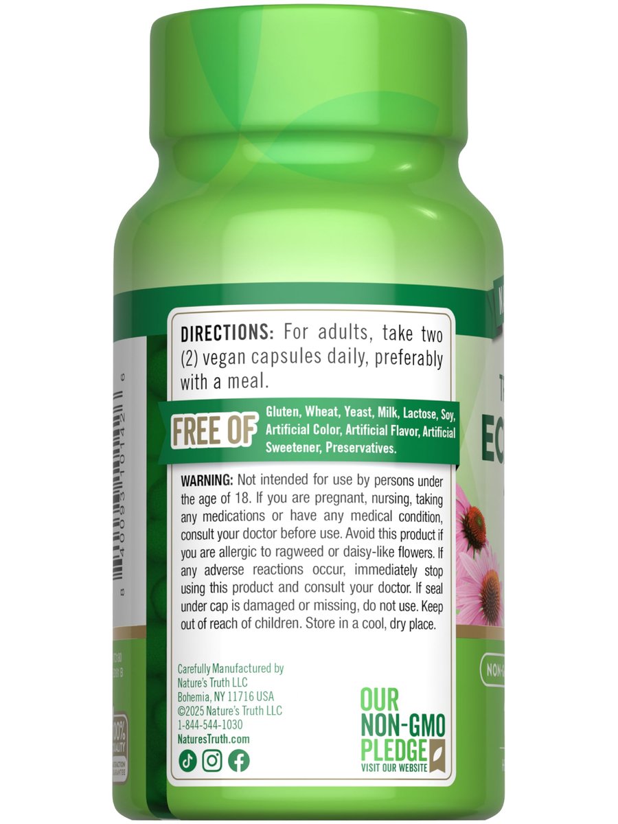 Nature's Truth Echinacea-Extrakt Kapseln | 100 Stück | Non-GMO & Glutenfrei
