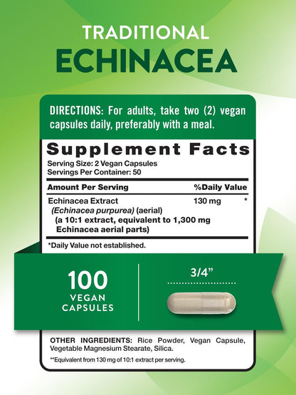 Nature's Truth Echinacea-Extrakt Kapseln | 100 Stück | Non-GMO & Glutenfrei