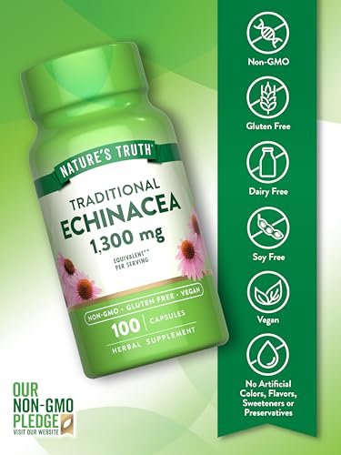 Nature's Truth Echinacea-Extrakt Kapseln | 100 Stück | Non-GMO & Glutenfrei