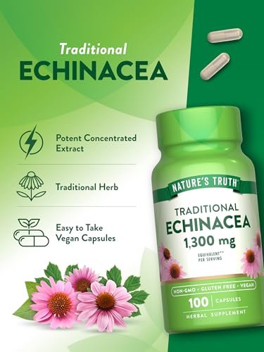 Nature's Truth Echinacea-Extrakt Kapseln | 100 Stück | Non-GMO & Glutenfrei