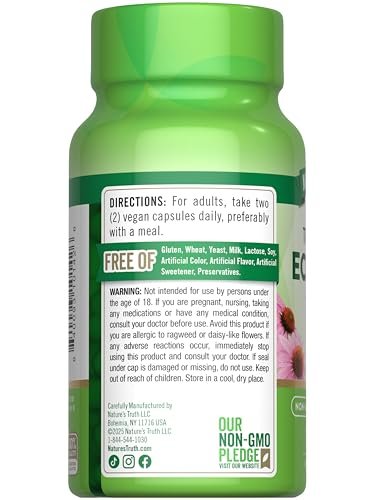 Nature's Truth Echinacea-Extrakt Kapseln | 100 Stück | Non-GMO & Glutenfrei