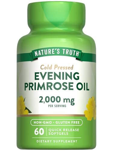 Nature's Truth Nachtkerzenöl Weichkapseln | Kaltgepresst | Non-GMO & Glutenfrei | 60 Stück