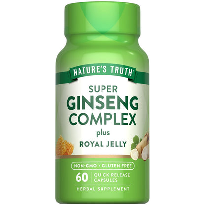 Nature's Truth Super Ginseng Complex mit Gelée Royale | 60 Kapseln | Non-GMO & Glutenfrei