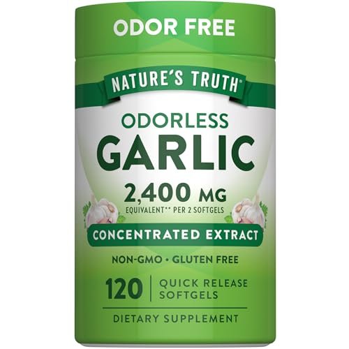 Nature's Truth Geruchloses Knoblauchöl | 120 Softgels | Extraktkapseln | Non-GMO, Glutenfrei