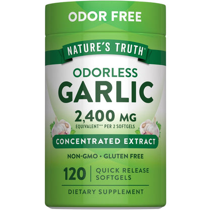 Nature's Truth Geruchloses Knoblauchöl | 120 Softgels | Extraktkapseln | Non-GMO, Glutenfrei