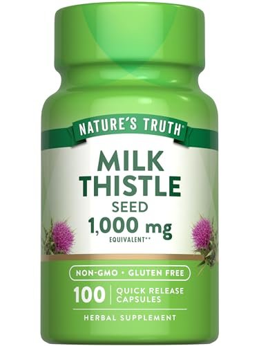 Nature's Truth Mariendistel Samenextrakt | Pflanzliches Nahrungsergänzungsmittel | 100 Kapseln | Non-GMO & Glutenfrei