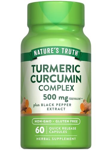 Nature's Truth Kurkuma Curcumin mit Schwarzem Pfeffer Extrakt | 60 Kapseln | Nicht-GMO & Glutenfreies Komplexpräparat