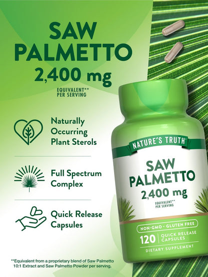 Nature's Truth Sägepalmen-Extrakt | 120 Kapseln | Non-GMO & Glutenfrei
