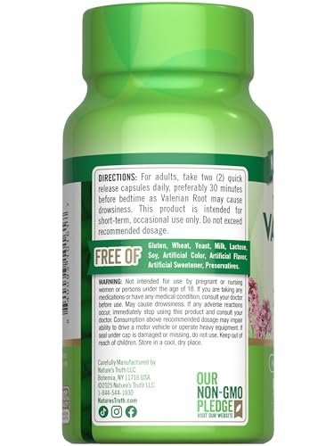 Baldrianwurzel Kapseln | 2400mg | 90 Stück | Non-GMO & Glutenfrei | Nature's Truth