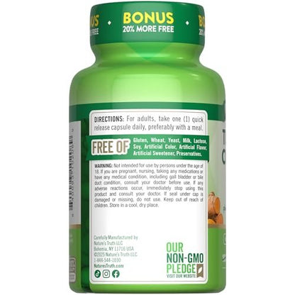 Nature's Truth Kurkuma Curcumin mit Schwarzem Pfeffer Extrakt | 120 Kapseln | Non-GMO & Glutenfrei