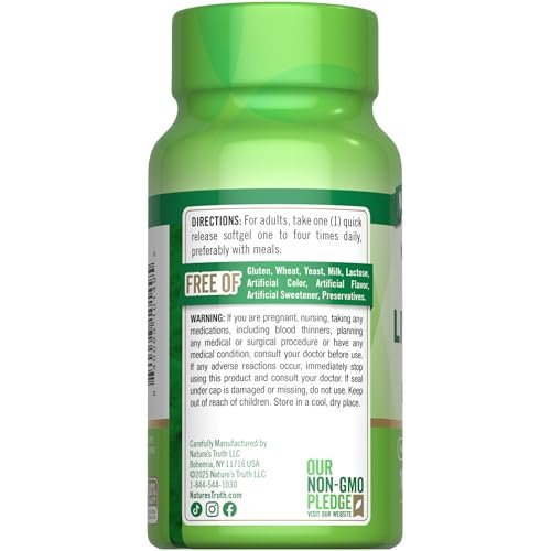 Nature's Truth Norwegisches Lebertranöl | 100 Weichkapseln | mit EPA & DHA | Nahrungsergänzungsmittel, Nicht-GVO & Glutenfrei