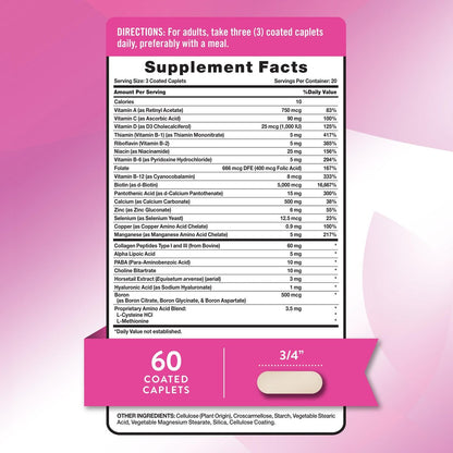 Nature's Truth Haar, Haut und Nägel | 60 Kapseln | Plus 5.000 µg Biotin | Nicht-GMO & Glutenfrei