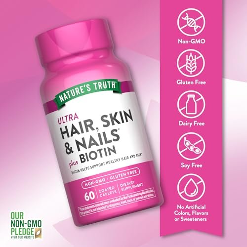 Nature's Truth Haar, Haut und Nägel | 60 Kapseln | Plus 5.000 µg Biotin | Nicht-GMO & Glutenfrei