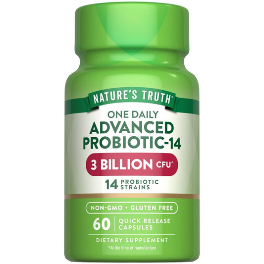 Nature's Truth Probiotika Kapseln | 3 Milliarden KBE | 60 Kapseln | für Männer und Frauen | 14 Stämme | Non-GMO & Glutenfrei Nahrungsergänzungsmittel
