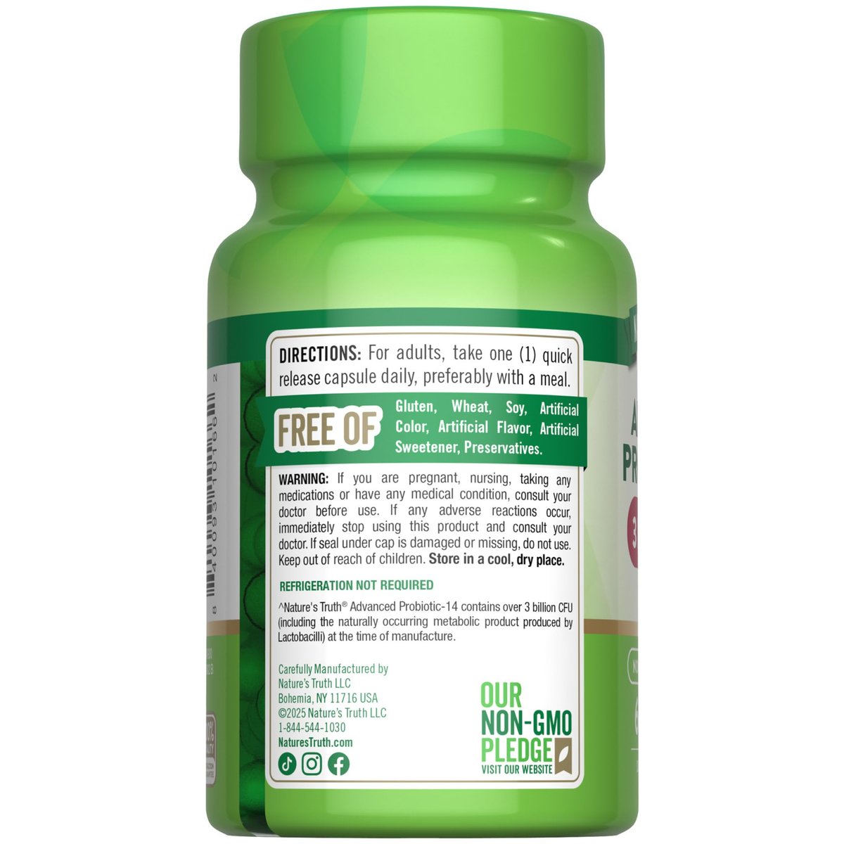 Nature's Truth Probiotika Kapseln | 3 Milliarden KBE | 60 Kapseln | für Männer und Frauen | 14 Stämme | Non-GMO & Glutenfrei Nahrungsergänzungsmittel