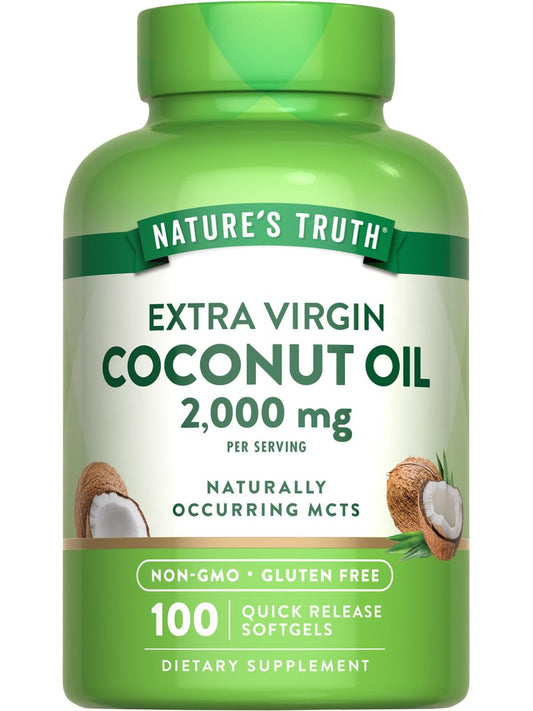Nature's Truth Kokosöl Nahrungsergänzung | 100 Softgels | Natürlich vorkommende MCTs | Non-GMO & Glutenfrei