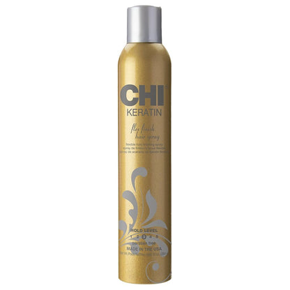 CHI Keratin Flex Finish Haarspray – Leichter, lang anhaltender Halt & glättendes Styling, kontrolliert Frizz und Fliegenhaare, versiegelt gegen Feuchtigkeit, professioneller Haar-Finish-Spray, unparfümiert, 283 g