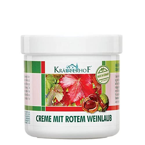 Krauterhof Rosskastanie & Rotwein Creme für Krampfadern und müde Beine - 250ml, alle Hauttypen