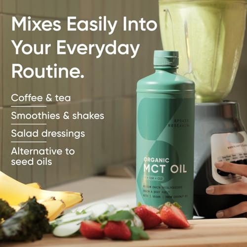 Sports Research Bioaktives MCT-Öl aus Kokosnüssen – Keto & Vegan, mit C8, C10 & C12 – Geschmacksneutral – 946 ml