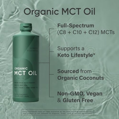 Sports Research Bioaktives MCT-Öl aus Kokosnüssen – Keto & Vegan, mit C8, C10 & C12 – Geschmacksneutral – 946 ml
