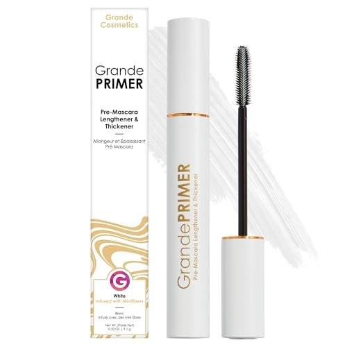 Grande Cosmetics GrandePRIMER Pre-Mascara Wimpernverlängerer & -Verdicker mit Peptiden – wasserfest, kontaklinsengeeignet, für längere & dichtere Wimpern (0,32 oz)