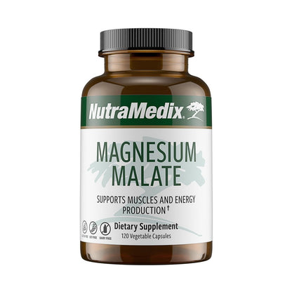 NutraMedix Magnesium Malat Energiepräparat – Bioverfügbares Magnesium für Schlaf, Immunsystem & Gelenkgesundheit – Vegan, Non-GMO & Glutenfrei (120 Kapseln)